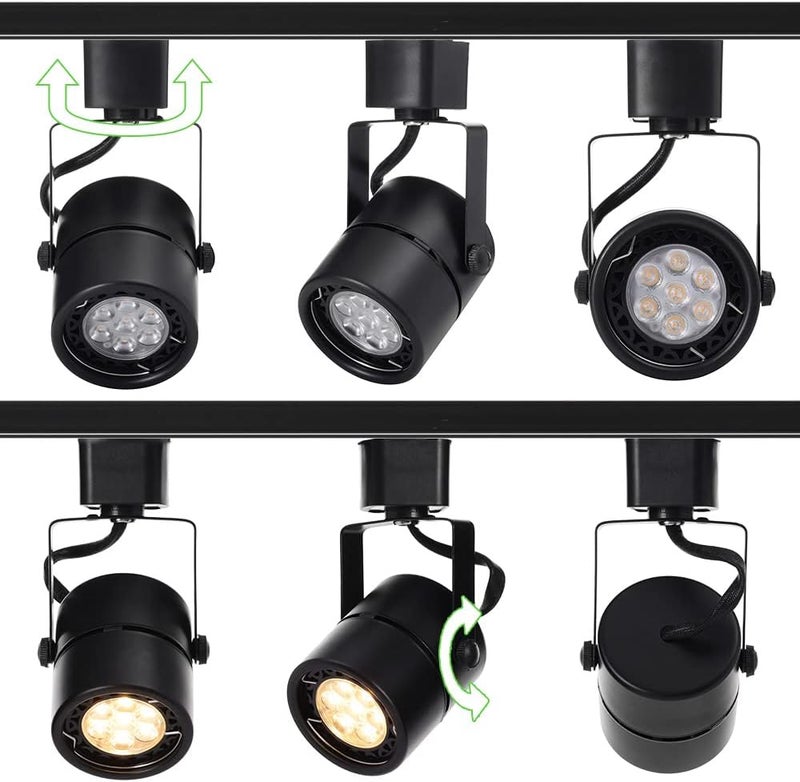 INTWELL 12 Pack LED Track Light Heads,7W H Type Track Lighting Heads for Ceiling Spotlight Wall Art Exhibition Lighting,Kitchen,Accent Task 4000K Neutral White 36°Angle Black Track (Black) - Image 4